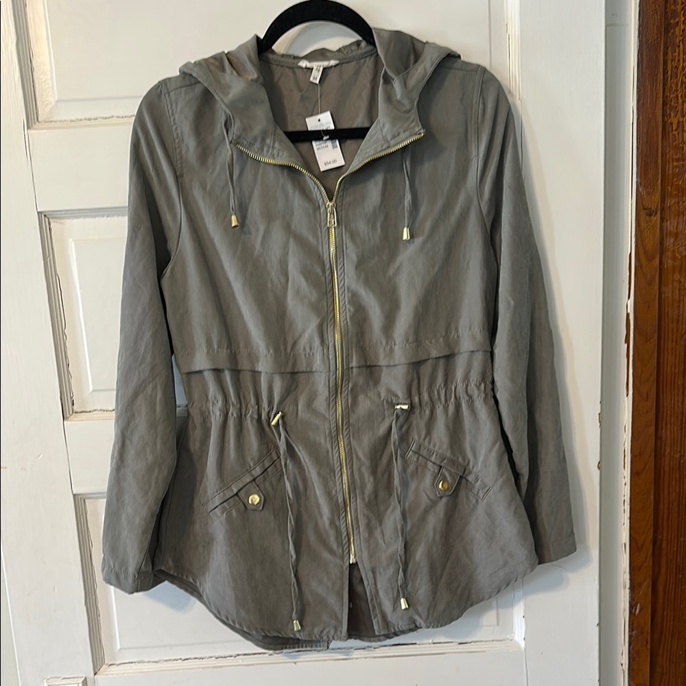 Maurices Green and Gold Utility Jacket with Cinched Waist